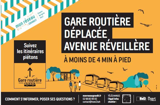 Bâche gare routière se déplace
