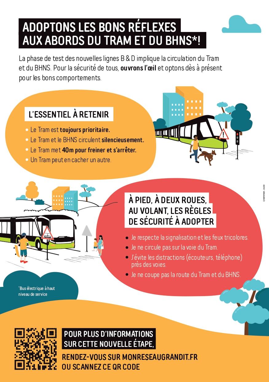 Flyer présentant les essaies du tram