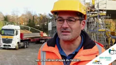 Miniature Pose des poutres du pont Kergoat