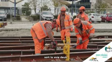 Miniature Pose de l'appareil de voie de la gare