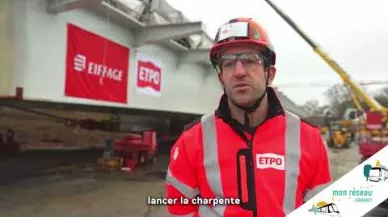 Miniature Premier lancement de la charpente du pont parallèle au pont Schuman